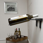 Wall Series Presentation Row Metal Wine Rack 3 Bottle in Satin Black finish