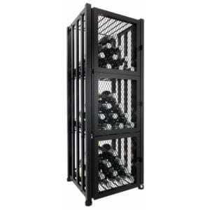 Casier fermé pour bouteilles de vin Locker | 48 bottles of wine storage in matte black