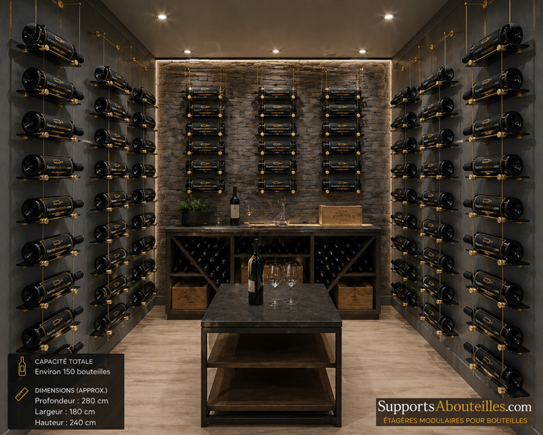 Supports à bouteilles de vin suspendus Kit complet 12 bouteilles – Image 17