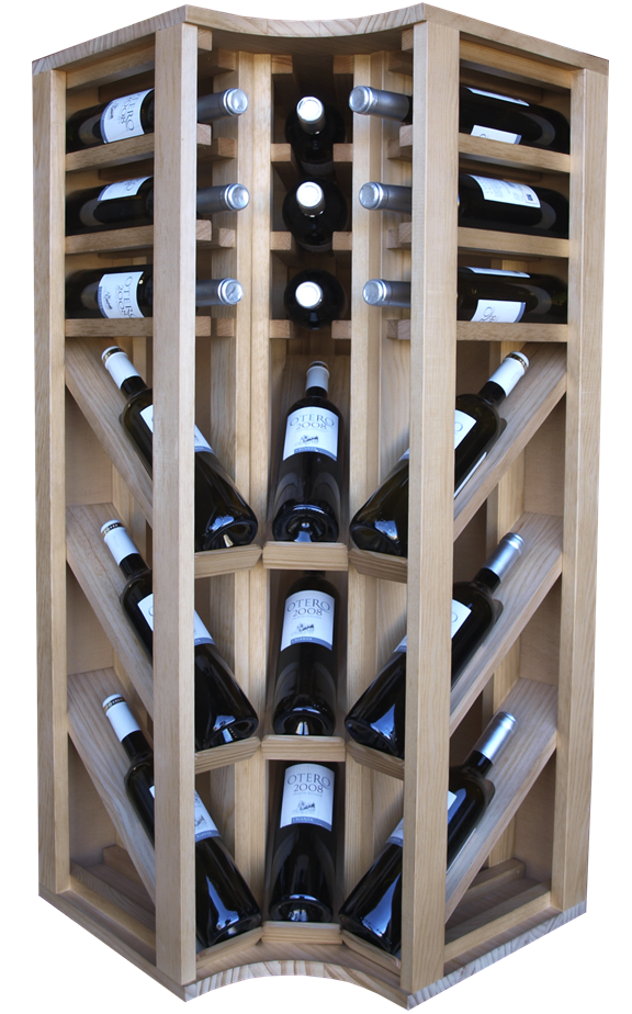 Présentoir à vin en coin