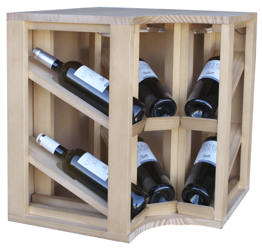 Présentoir à vin double en coin
