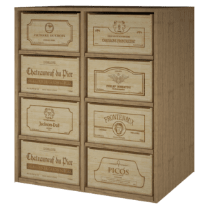 Tablettes pour caisses de vin