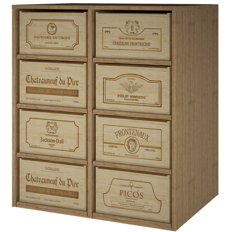 Tablettes pour caisses de vin