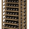 Rangement à bouteilles en bois avec tablettes coulissantes