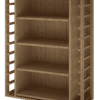 Rangement à caisses de vin en bois avec tablettes coulissantes